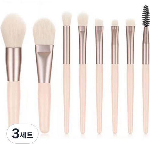 더벨라 블러셔 메이크업 브러쉬 8종 세트, 핑크, 3세트