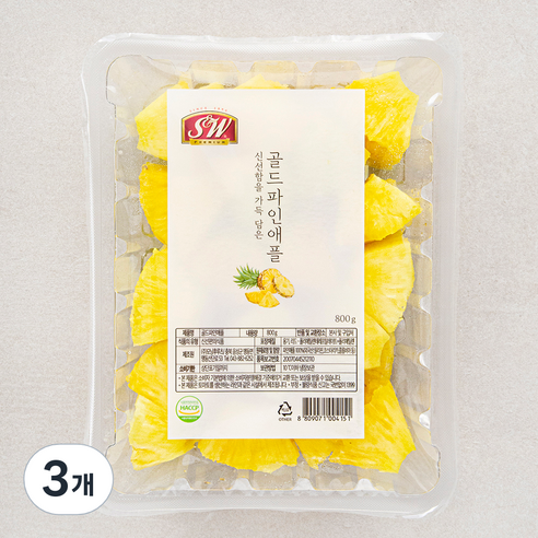 에스앤더블유 골드파인애플 청크형, 800g, 3개
