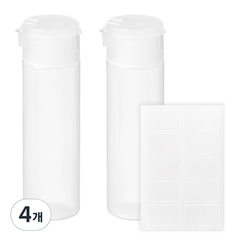 코멧 똑딱이 소분 용기 50ml, 투명, 4개