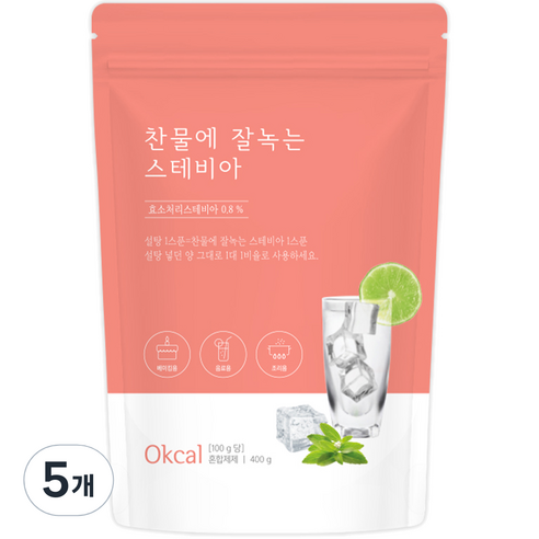 자연지애 찬물에 잘녹는 스테비아 설탕, 400g, 5개