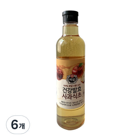 백설 건강발효 사과식초, 800ml, 6개