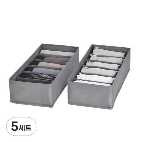 코멧 홈 프리미엄 속옷정리함 6칸 2개입, 그레이, 5세트