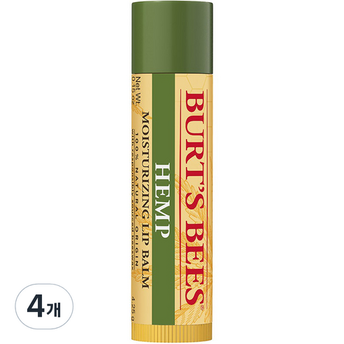 버츠비 모이스춰라이징 립밤, 헴프향, 4.25g, 4개
