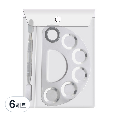 데일리프렌즈 메이크업 믹싱 팔레트 + 스파츌러 세트, 혼합색상, 6세트