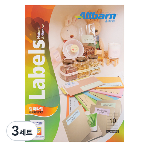 올바른 칼라라벨 연파랑 레이저 잉크젯공용 2X5 AL010PB, 10칸, 300개