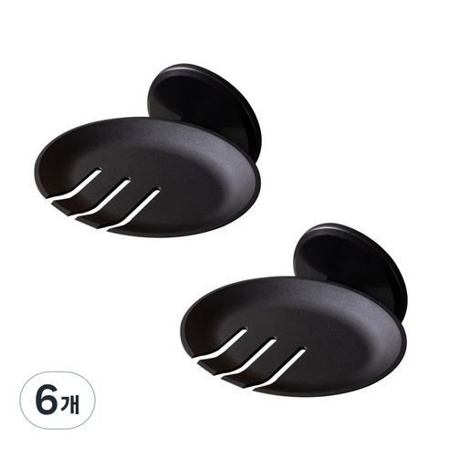 윈프라이스 파스텔 비누 받침대, 블랙, 6개
