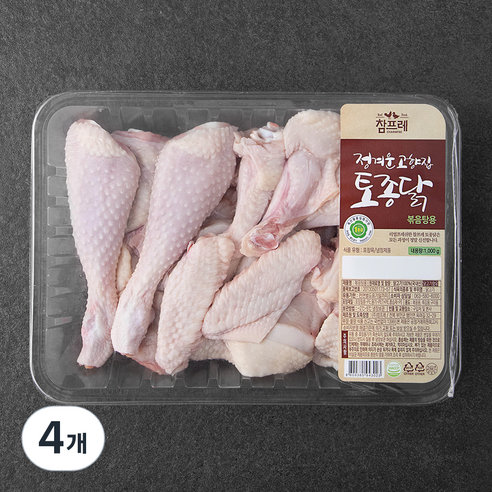 참프레 토종닭 볶음탕용 (냉장), 1000g, 4개