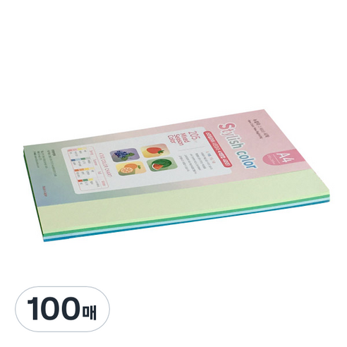 종이문화 스타일리쉬 시즌칼라 색지 혼합 99 SS-Summer 205g, A4, 100매