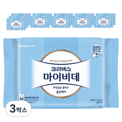 마이비데 화장실용 물티슈 캡형, 600매, 3개