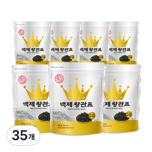 광천김 백제 왕관표 김자반, 40g, 35개