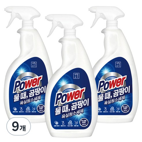 생활공식 파워 욕실청소세제, 9개, 600ml