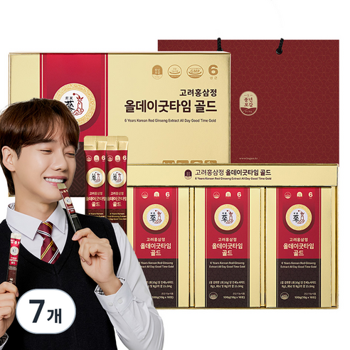 풍년보감 6년근 고려홍삼정 올데이굿타임 골드 30포 선물세트+쇼핑백, 300g, 7개