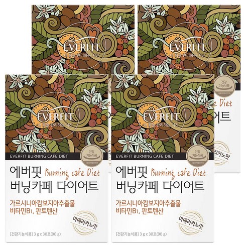 내츄럴플러스 에버핏 버닝카페 다이어트 커피 30p, 90g, 4개