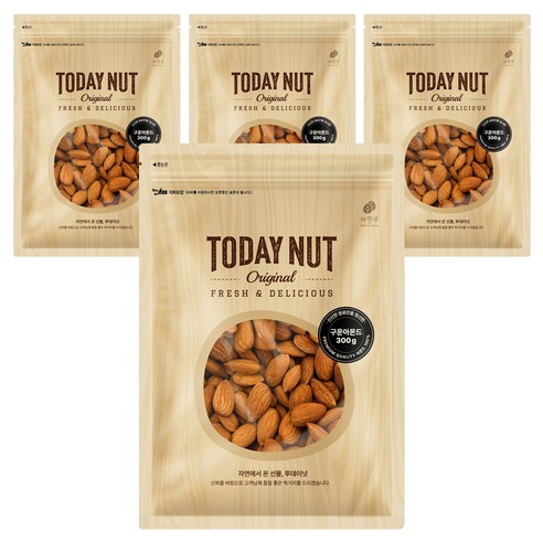 투데이넛 구운아몬드, 300g, 4개