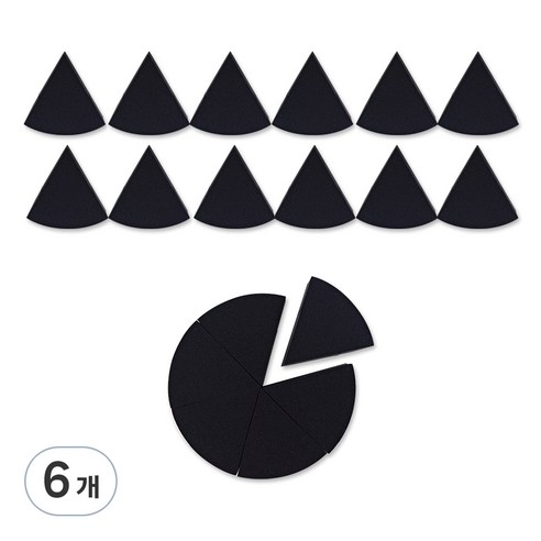더분 하이드로 스펀지 6P, 검정, 6개