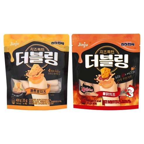 더블링 천하장사 콰트로치즈 소시지 400g + 불닭치즈 소시지 400g