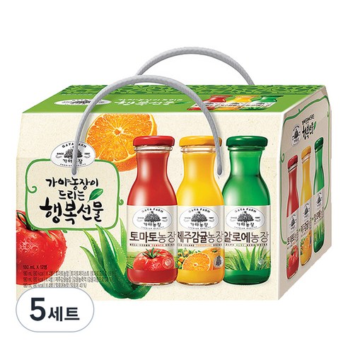 가야농장 행복음료 3종 선물세트, 2.16L, 5세트