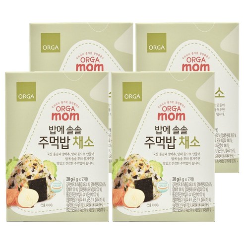 올가홀푸드 밥에 솔솔 주먹밥 4g, 채소, 28g, 4개
