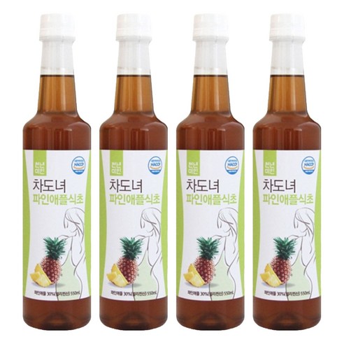 천년미인 차도녀 파인애플 식초, 550ml, 4개