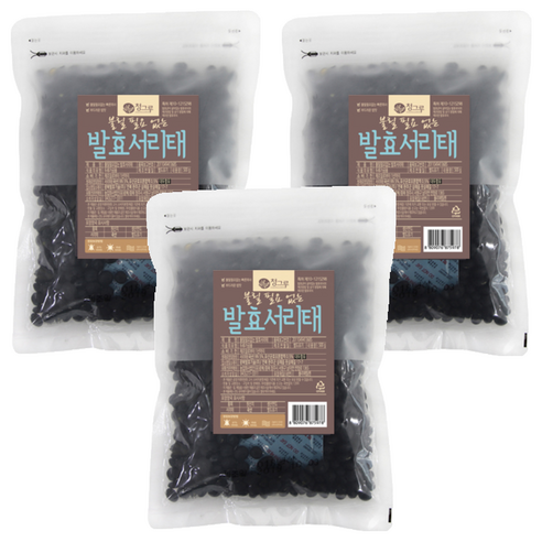 청그루 불릴 필요없는 발효 서리태, 500g, 3개