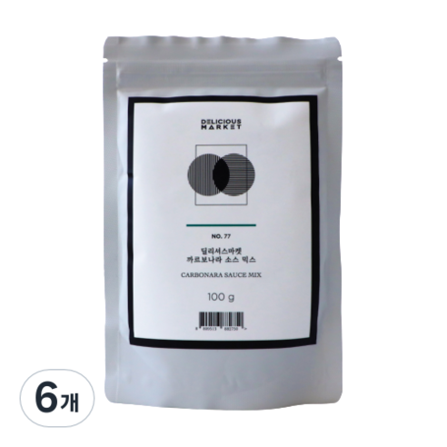 딜리셔스마켓 까르보나라 소스믹스, 100g, 6개