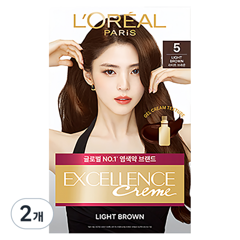 로레알파리 NEW 엑셀랑스 크림, 5호 라이트 브라운, 2개