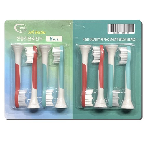 Toothcare 어린이용 전동칫솔 필립스 호환모 KID 8P, 1개