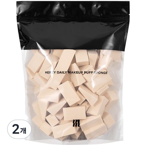 머지 데일리 메이크업 삼각 퍼프 스펀지 100p, 2개