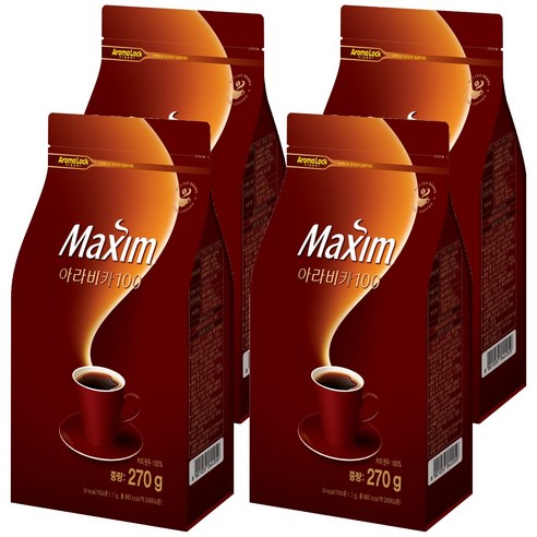 맥심 아라비카 100 원두 커피, 270g, 1개입, 4개
