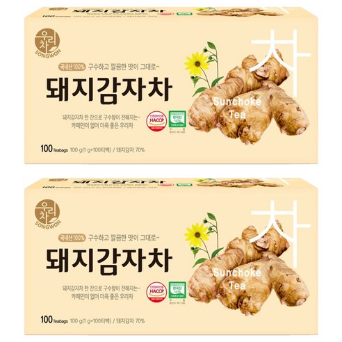우리차 돼지감자차, 1g, 100개입, 2개