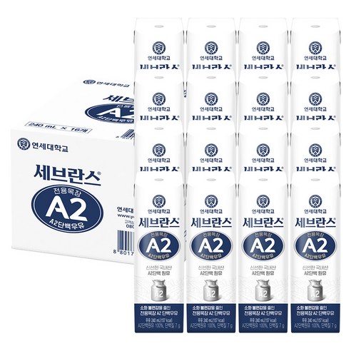 세브란스에이투 전용목장 A2 단백우유, 240ml, 16개