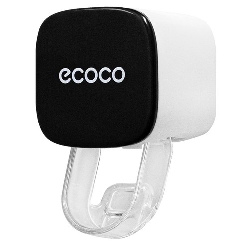 ecoco 루아디 치약 짜개 디스펜서 무타공, 1개, 블랙