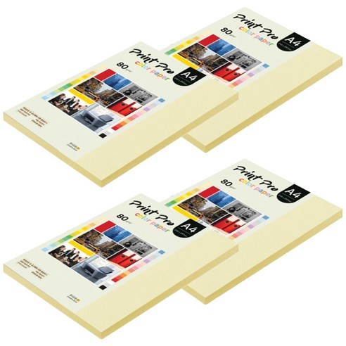 종이문화 프린트 프로 칼라 복사용지 No 01 레몬 80g, A4, 500매