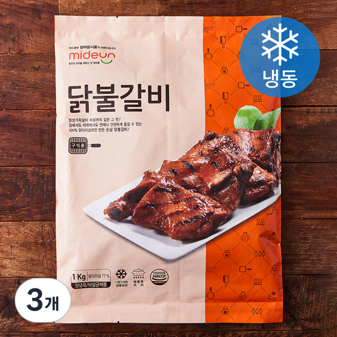 미드운 닭불갈비 (냉동), 1kg, 3개