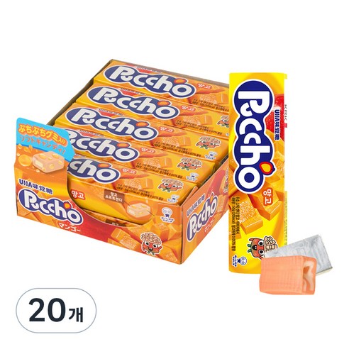 유하미카쿠토 푸쵸 스틱 캔디 망고, 50g, 20개
