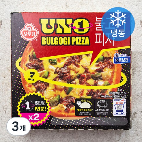 오뚜기 UNO 불고기 피자 (냉동), 180g, 2개입, 3개