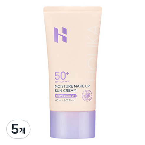 홀리카홀리카 모이스처 메이크업 선크림 SPF50+ PA++++, 5개, 60ml
