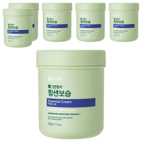 그린핑거 힘센보습 대용량 영유아 에센셜 크림 오렌지그린티향, 500g, 6개