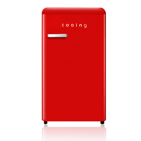 프리미엄 디자인과 뛰어난 성능을 갖춘 쿠잉 레트로 소형 냉장고 레드를 소개합니다.