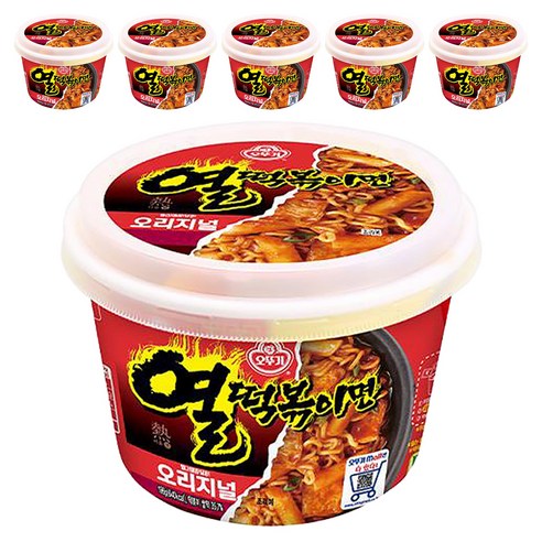 오뚜기 열떡볶이면 오리지널 용기 196g, 6개