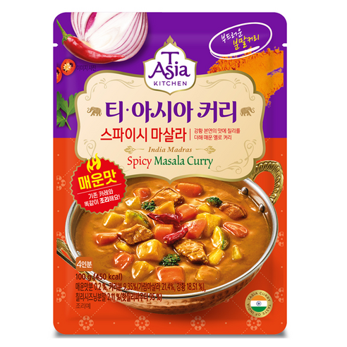 티아시아키친 스파이시 마살라 커리 분말, 100g, 1개