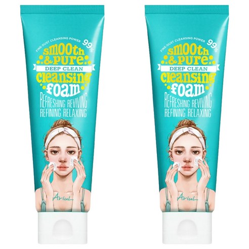 아리얼 스무스앤퓨어 딥 클린 클렌징폼, 120ml, 2개