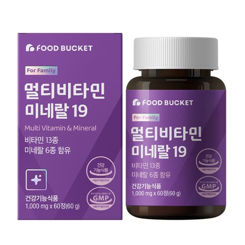 푸드버킷 멀티비타민 미네랄 19, 1개, 60g