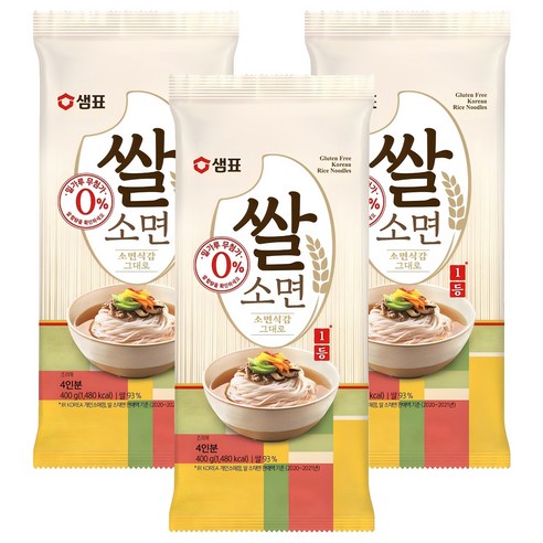 샘표 쌀 소면, 400g, 3개