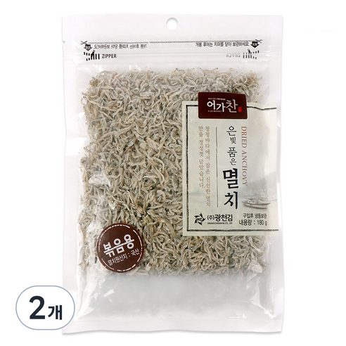어가찬 은빛 품은 볶음용 멸치, 180g, 2개