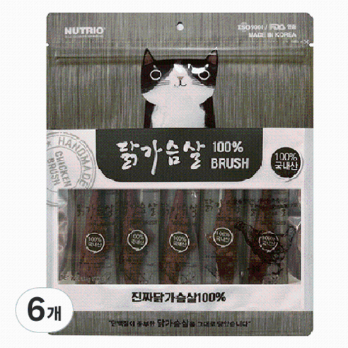 뉴트리오 고양이 순살 가슴살 브러쉬 5p, 닭고기맛, 35g, 6개