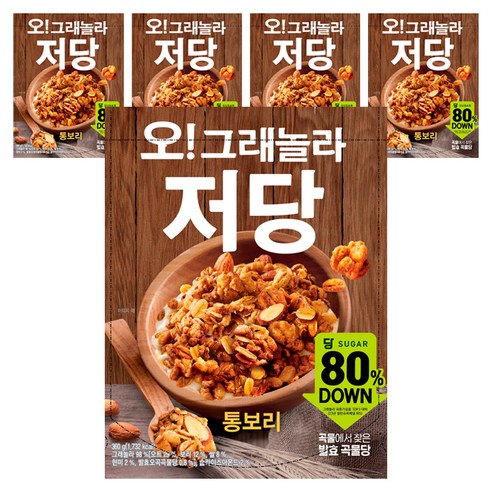 마켓오네이처 오 그래놀라 맛있는 저당 시리얼, 360g, 5개