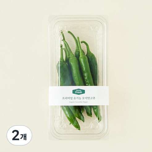 프리미엄 유기농 오이맛고추, 150g, 2개