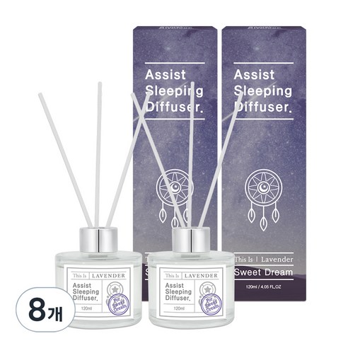 디스이즈 어시스트 슬리핑 디퓨저, 라벤더, 120ml, 8개