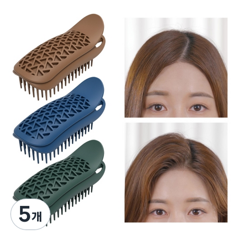 리르 미라클 볼륨 헤어 클립, 01 브라운, 5개